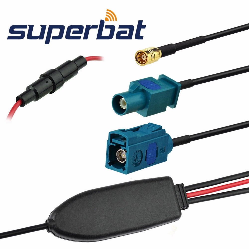 Superbat FM/AM zu DAB/FM/AM Auto Radio Antenne Konverter/Splitter/Verstärker SMB Fakra Z Anschlüsse für JVC Blaupunkt Pionner TUPFEN