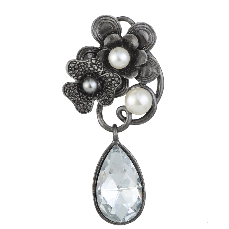 Jahrgang Kristall Perle Träne Brosche Stifte Wasser-tropfen Strass Glas Pflanze Blume Broschen Hochzeit Braut Strauß Schmuck Neue