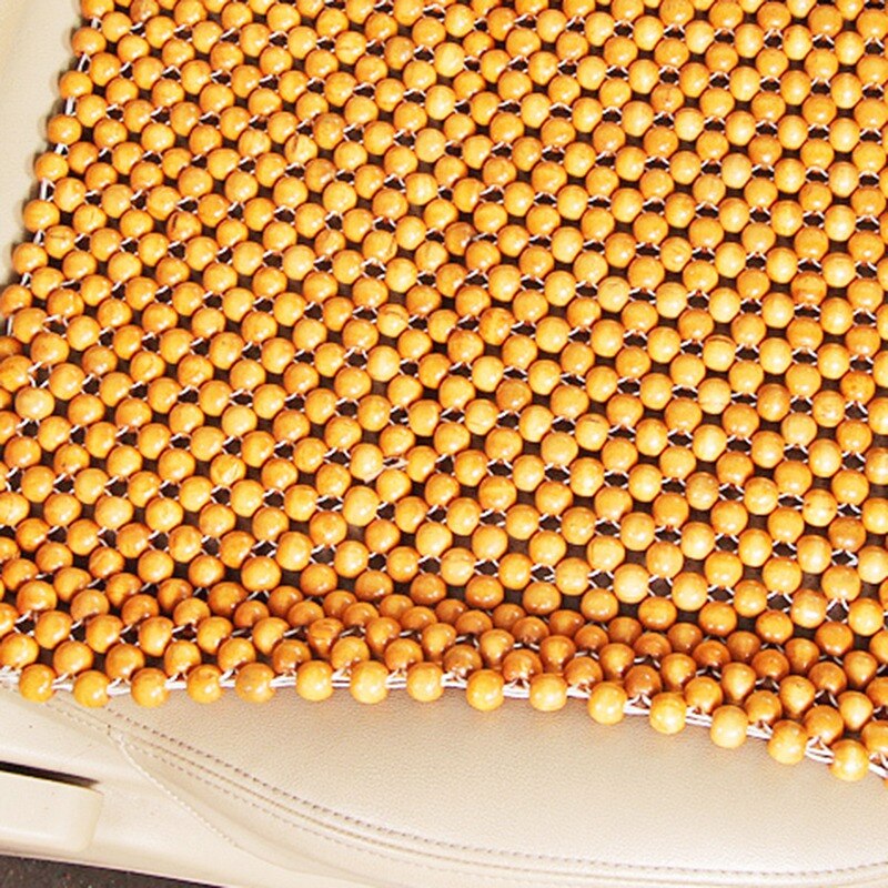 Houten Kraal Auto Zitkussen Houten Kralen Stoel Art Massage Kussen Auto Zitkussen Autostoel Cover Bead Pad Beige
