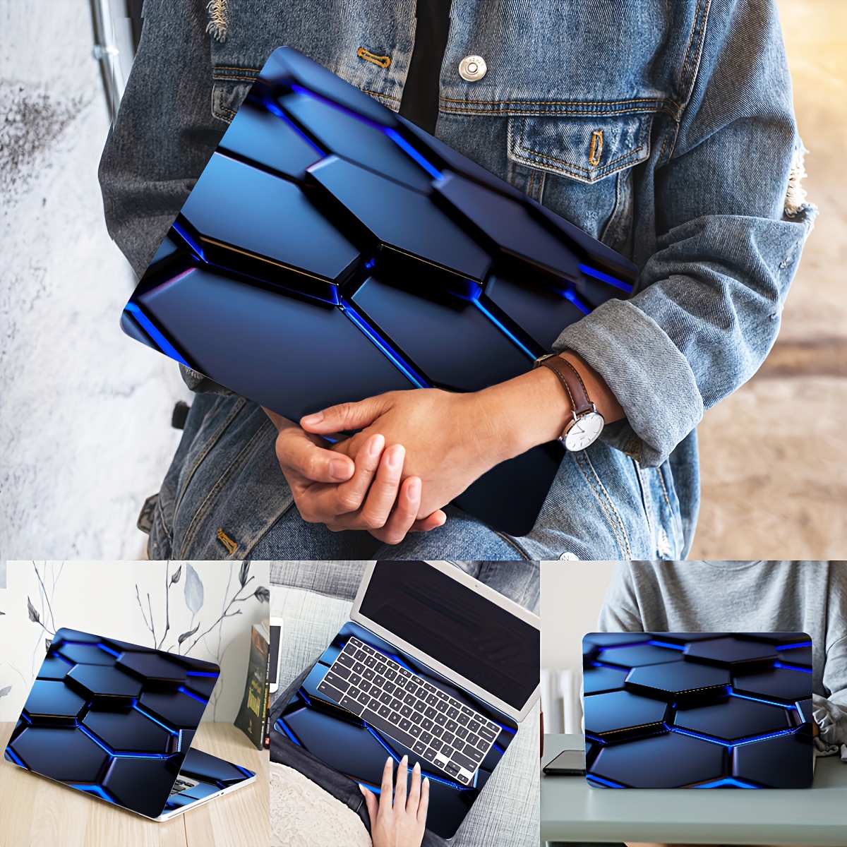 Two art-style laptop stickers for non-reusable laptops. These waterproof and scratch-resistant laptop stickers,