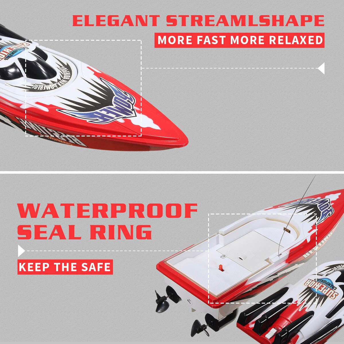 Rc Boot 30 Km/h Kinderen Hoge Snelheid Boot Roeien Oplaadbare Batterij Waterdichte Elektrische Rc Boot Speelgoed Verjaardag Kinderen