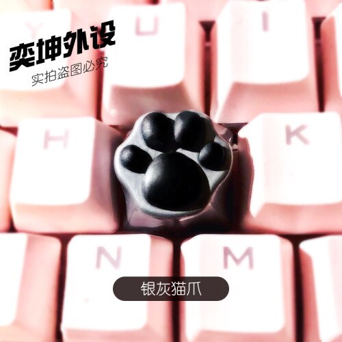 1 unidad Teclado mecánico de metal pegamento suave garra de gato keycap simulación sensación de mano clave cap para interruptores MX: model 3