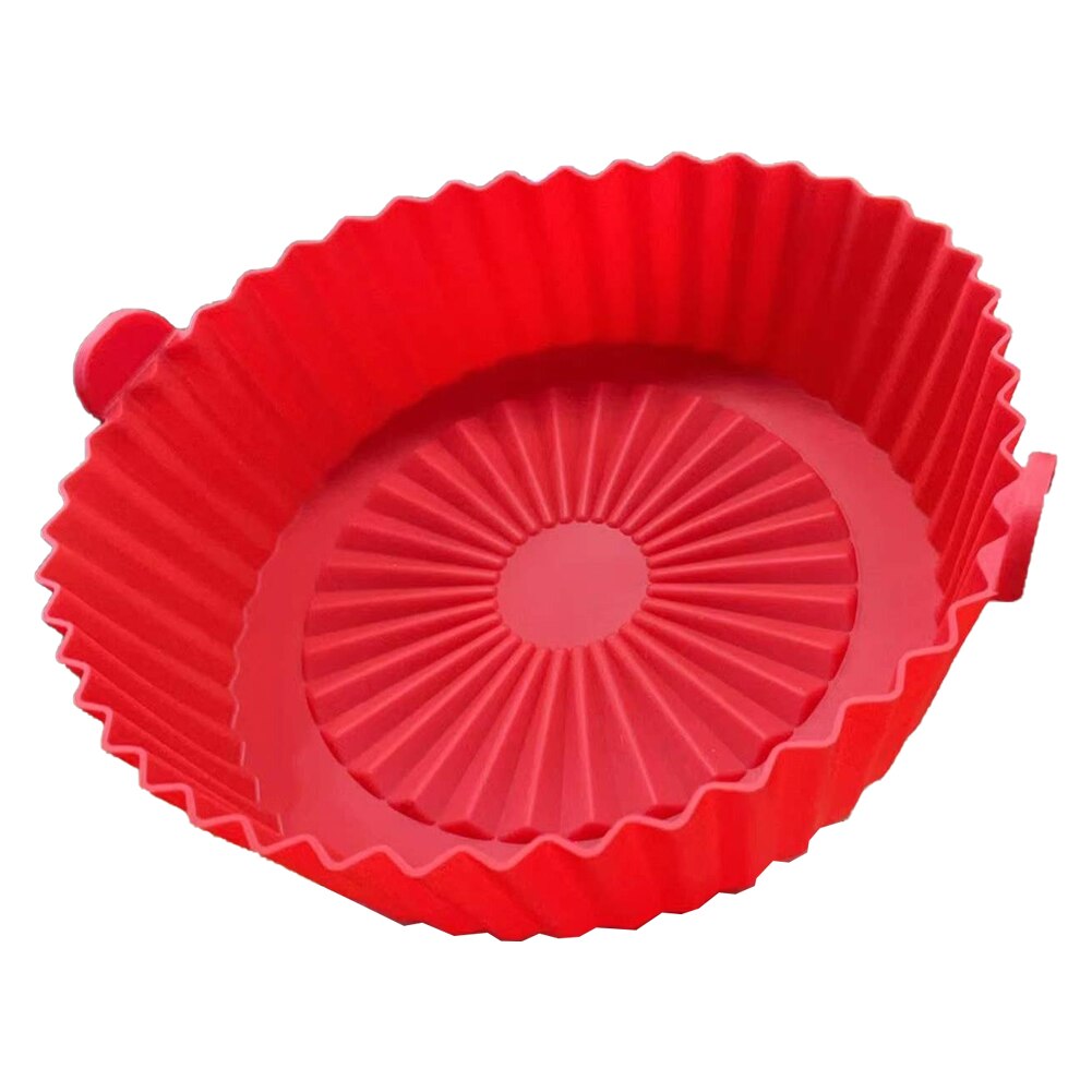 Silicone Pot For Airfryer Reusable Air Fryer Accessorie Baking Basket Pizza Plate Grill Pot Kitchen Cake Cooking Baking Tool: Red