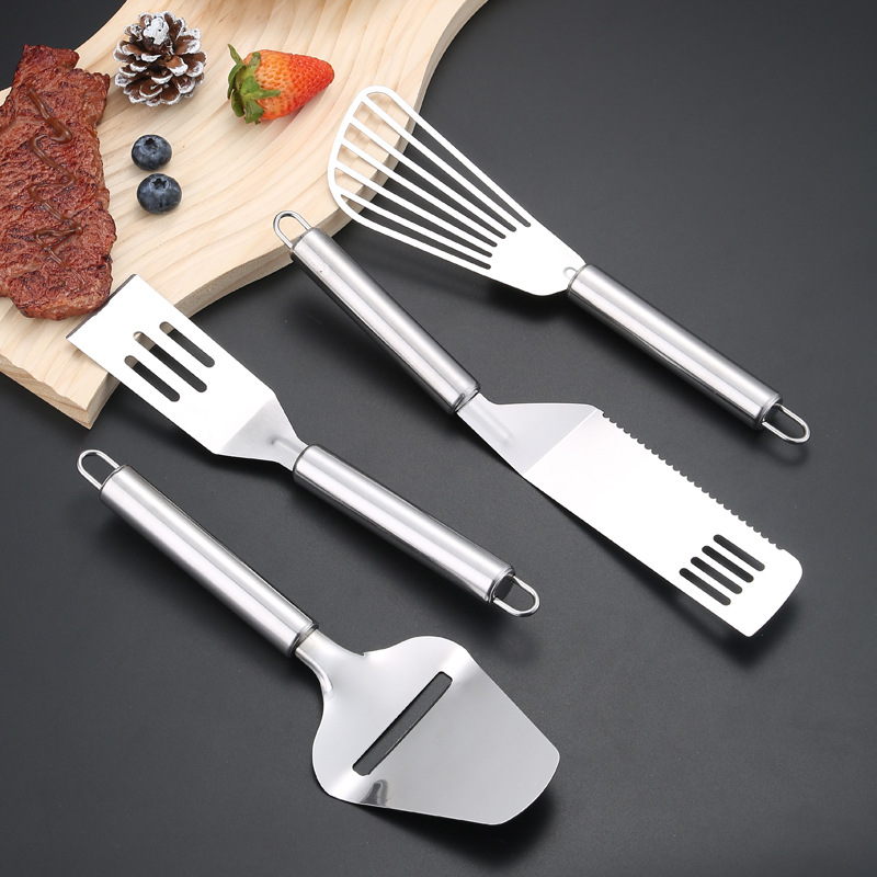 Espátula de acero inoxidable para freír carne y pescado, espátula para freír, espátula para freír pescado, pala, suministros de cocina, utensilios de cocina