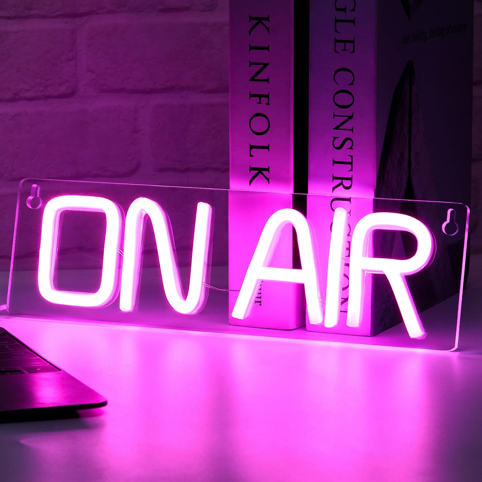 On air neonskilt, led neonlysskilt, egnet til festvægdekoration, usb-drevet egnet til soveværelsesdekoration, gft'er: Lavendel