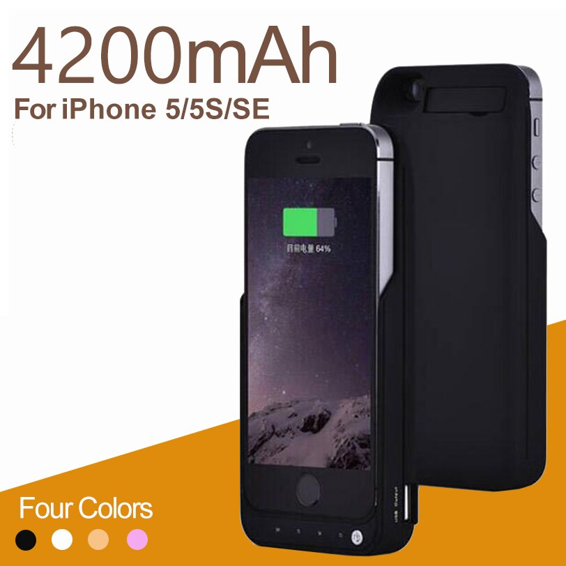 4200mAh External Phone Battery Case for iphone 5 5G 5S SE Charger Case for iphone 5 5G 5S SE External Battery Charging Case