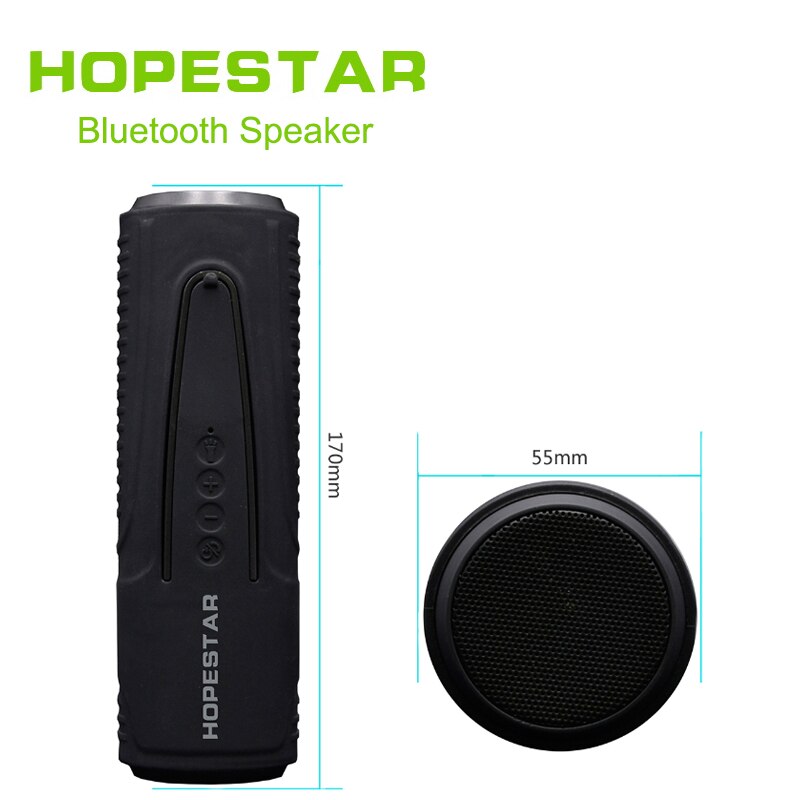 HOPESTAR P3 Altoparlante Senza Fili di Bluetooth Subwoofer Bike Impermeabile Stereo di Sostegno TF AUX FM con la banca di potere esterna torcia elettrica