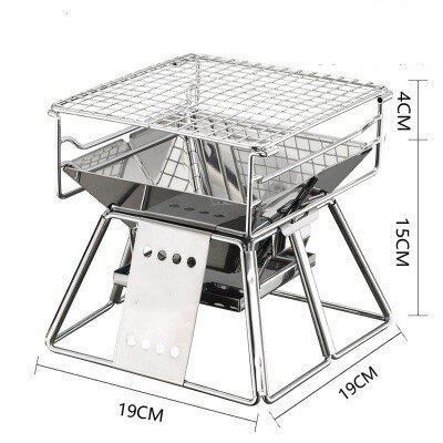 Portable Stainless Steel BBQ Grill Folding BBQ Grill Mini Pocket BBQ Grill Barbecue Accessories For Home Park Use barbecue gril: Default Title