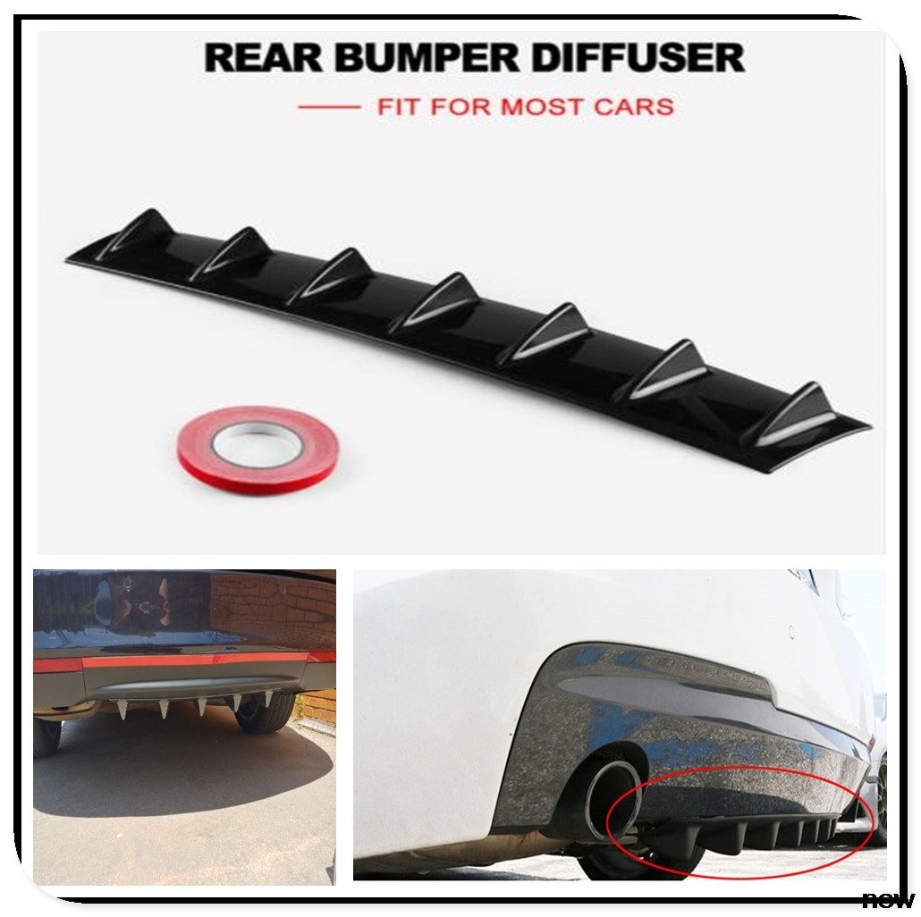 car Rear Bumper Lip Diffuser Fin ABS air shark for... – Grandado