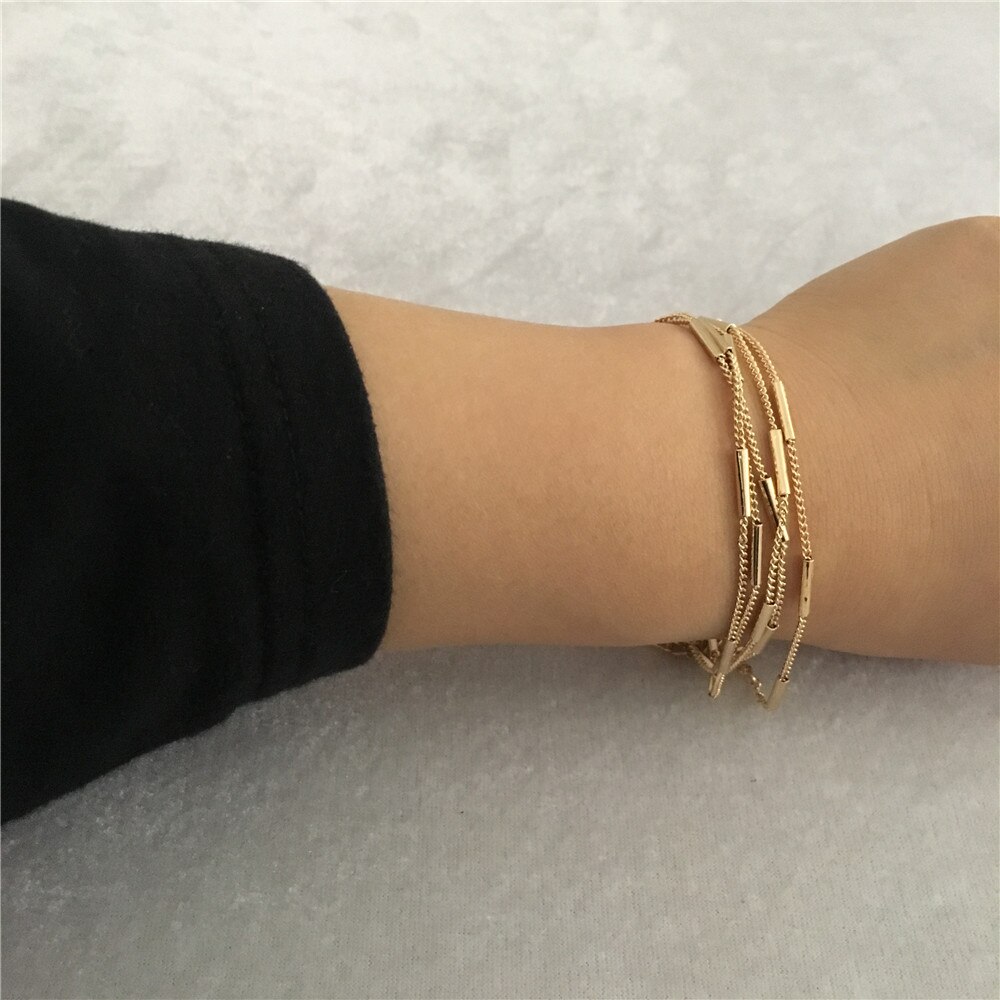 Trendy Gold Color Plating Thin Pipe Chain Long Necklace For Women Girl Men Multi Use For Bracelet Chic Gorgeous Casual Jewelry