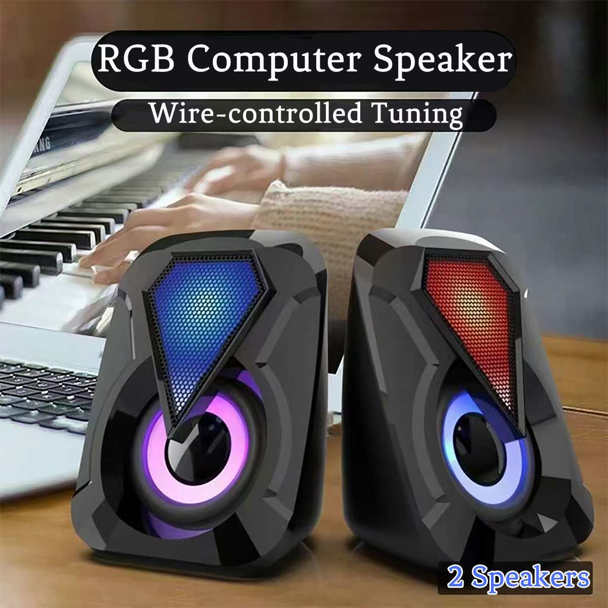 K-1053 Pc Computer Speakers Sound Box Met Subwoofer Voor Pc Hifi Stereo Microfoon Usb Bedraad Met Led Licht Voor Desktop computer