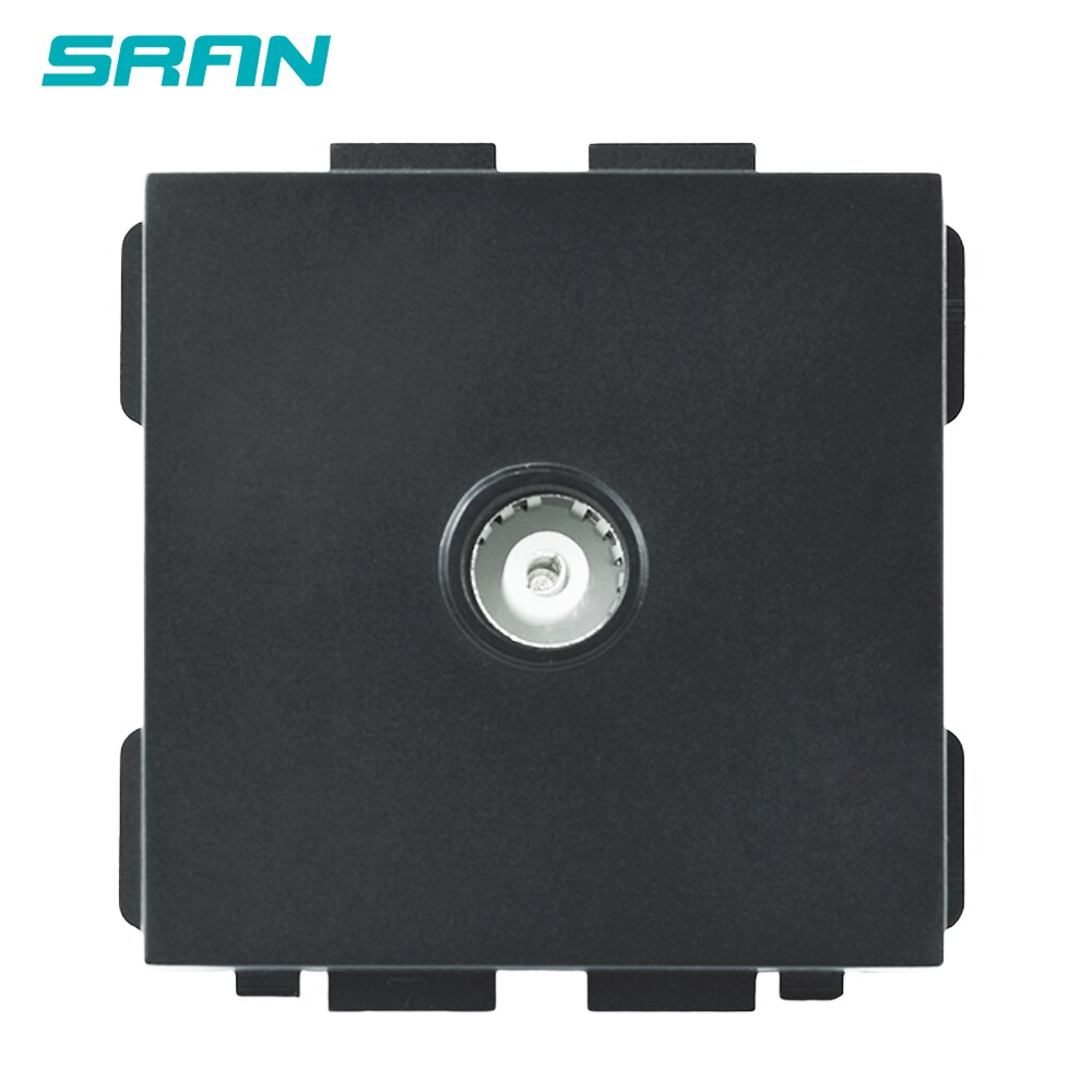 SRAN 52*52 wall TV socket television module accessories suitable for 86*86 panels function interface: TV Black