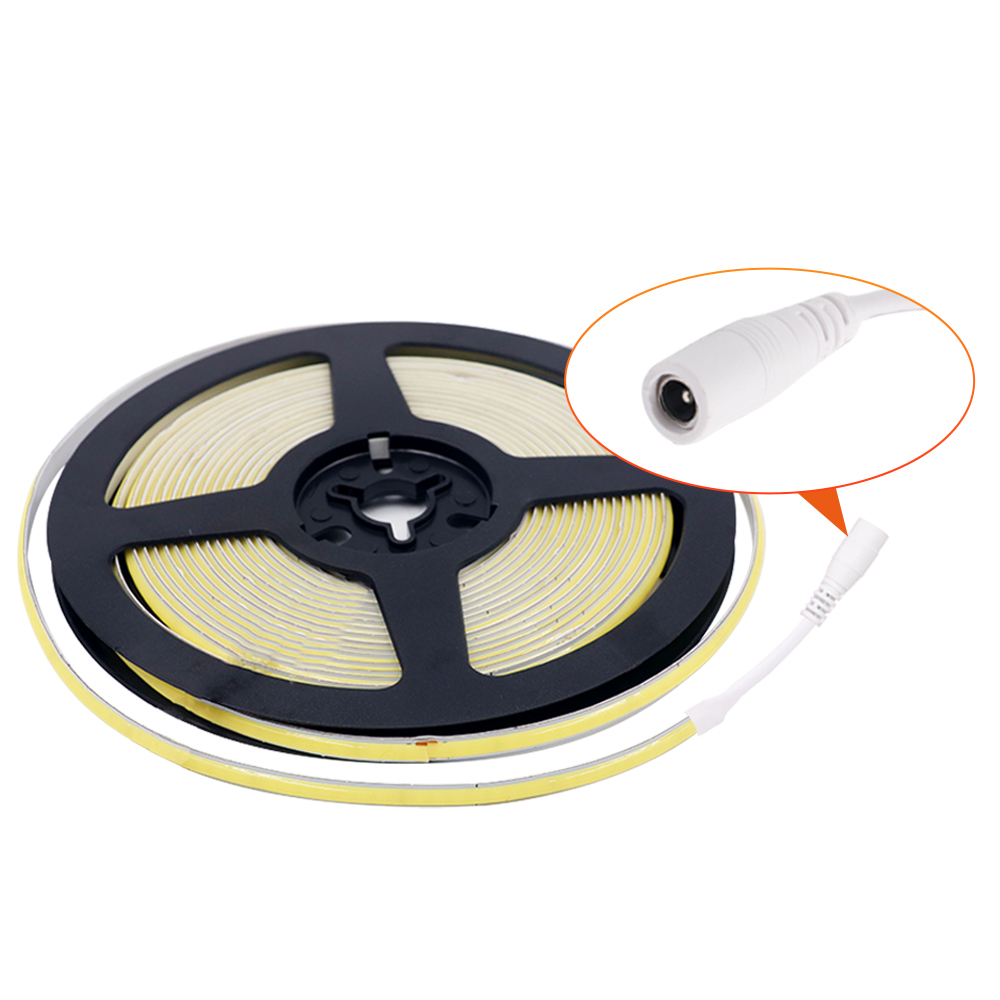 Dc 12V 24V Cob Led Strip Ultra Dunne 3Mm Pcb Breedte Fob Verlichting 384Leds/M CRI90 Hoge Dichtheid Led Tape Flexibele Liner Verlichting: Light Grey / Emitting Color2 / 0-5W / 4 m