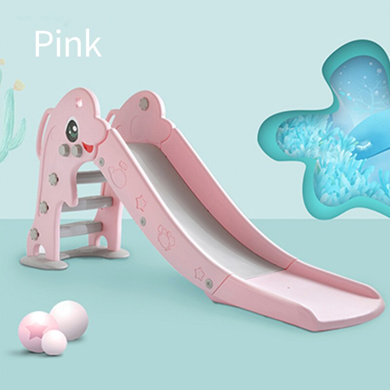 BabyGo Baby Folding Slide Basketball Box Indoor Outdoor Playground Home Game Play Slide Climber Kids Children's Slide: Pink