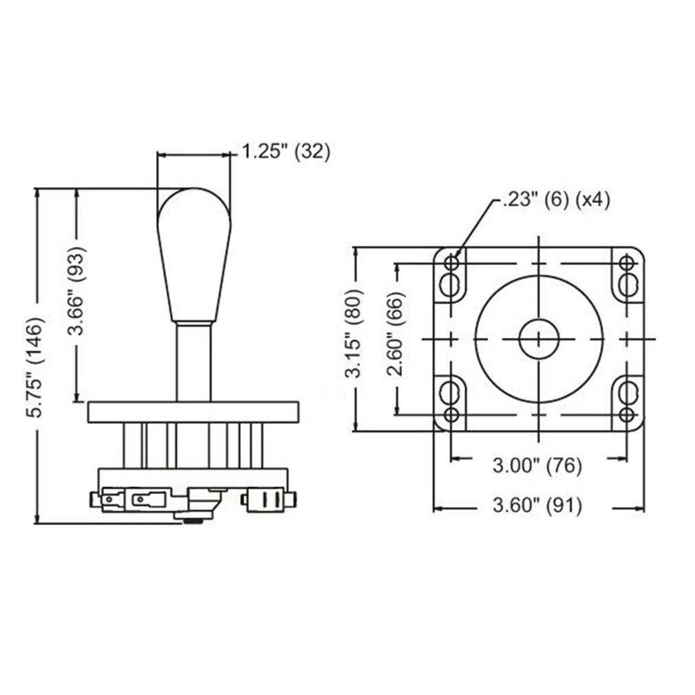 Amerikaanse Nylon Rocker Joystick Plastic Elliptische Rocker Ronde Bodem Micro-Motion Vechten Arcade Handvat Rocker