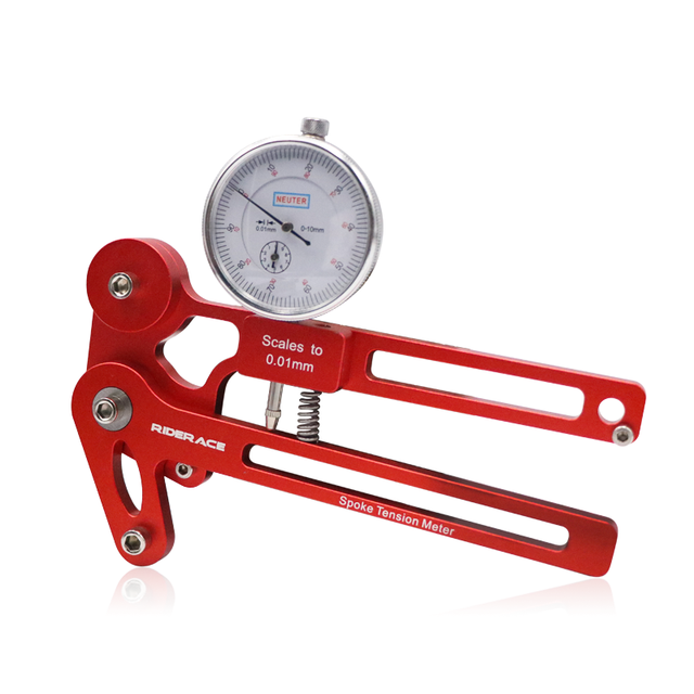 Medidor de tensión electrónico para bicicleta, comprobador de radios de rueda de bicicleta, indicador de alta precisión, tensiómetro estable y preciso, herramienta de reparación de MTB: Rojo