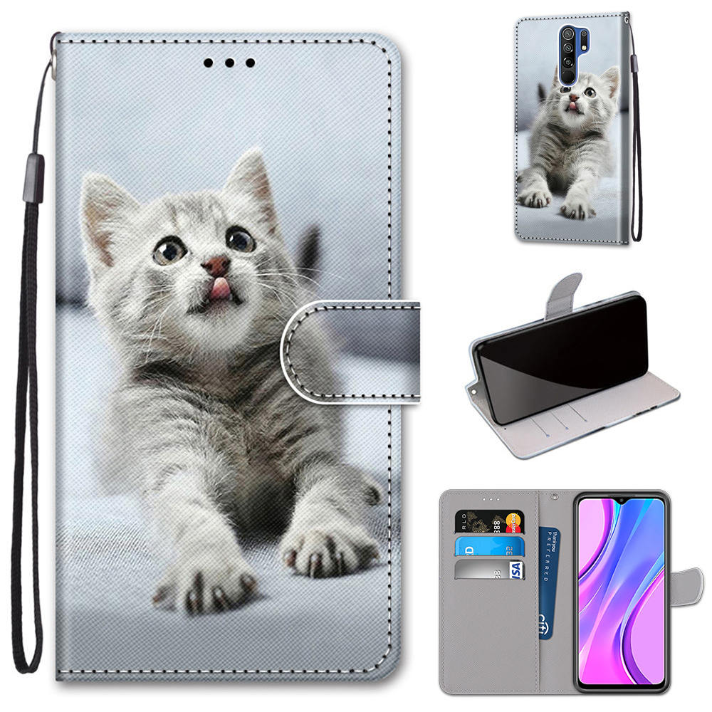Custodia per Xiaomi Redmi 9 custodia Flip portafoglio in pelle custodia magnetica per Xiaomi Redmi 9 Redmi 9 custodie per libri Cute Anime Cat Fundas Bag: 10