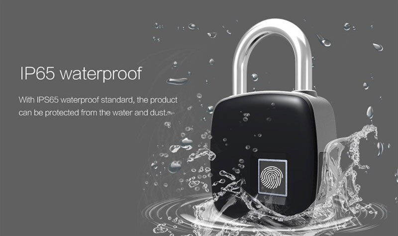 Smart Lifestyle Anytek P3 Standalone Biometric Fingerprint Lock Access Control Waterproof Keyless Anti-Theft Padlock