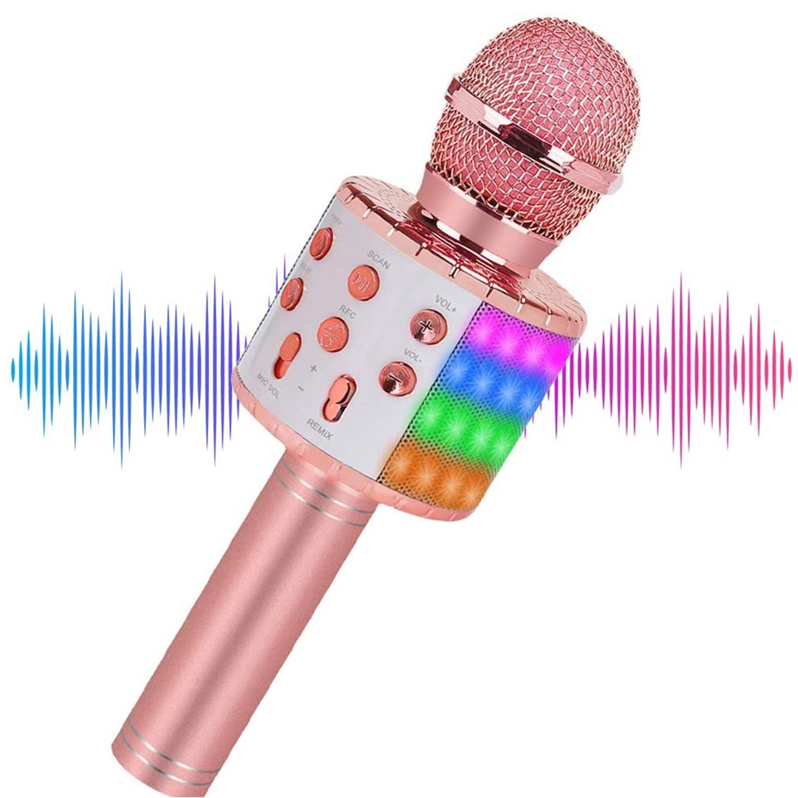 Draadloze Bluetooth Microfoons 3-In-1 Karaoke Mic Speaker Bluetooth Draadloze Microfoon Audio Video Microfoons Muziek KQS8: WHITE