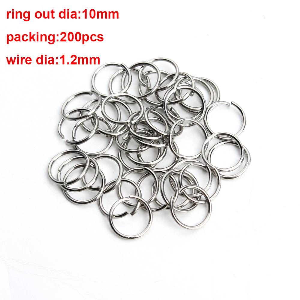 Anillos abiertos de acero inoxidable para hacer joyas, 3-10mm, 100 Uds., bucle de enlace para DIY, conector,: 1.2x10mm steel200pcs