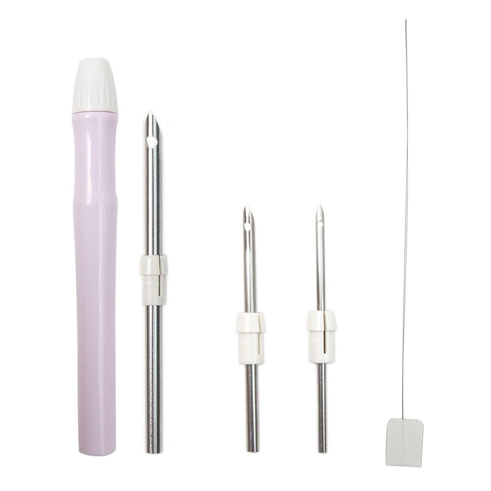 Embroidery Punch Needle Kit Stitching Tool Set Magic Embroidery Needle Pen Weaving Tool Knitting Sewing Tools for DIY Sewing: VIOLET