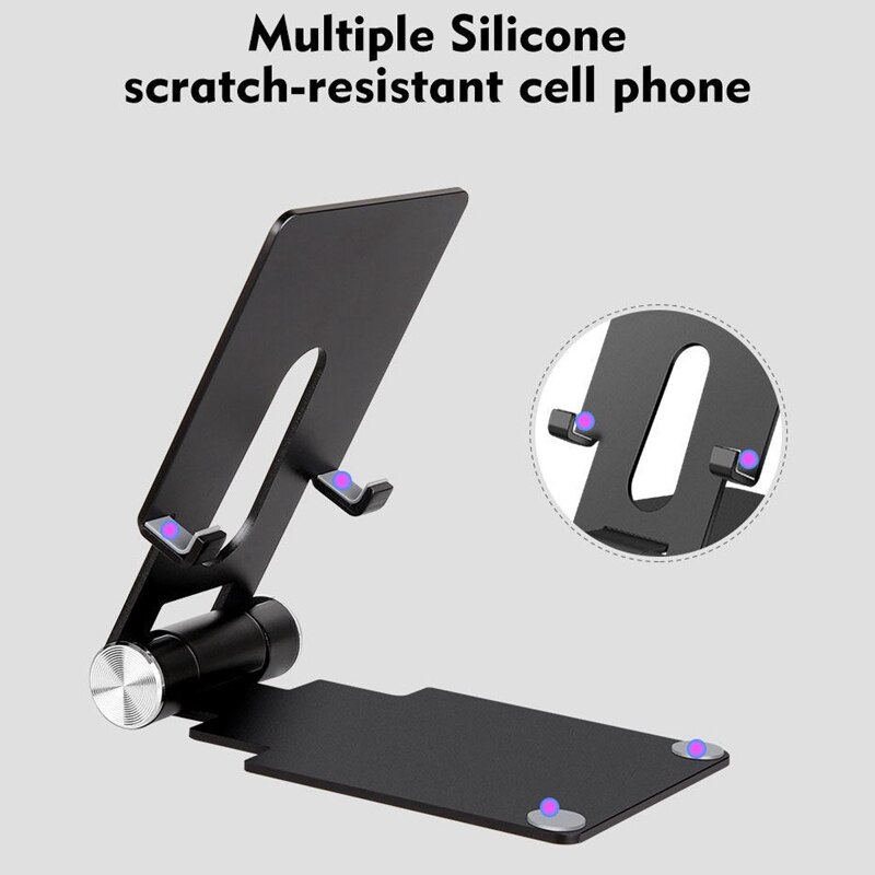 Mobile Phone Holder Aluminum Alloy Mobile Phone Tablet Holder Portable Storage Mobile Phone Two-In-One Desktop Stand