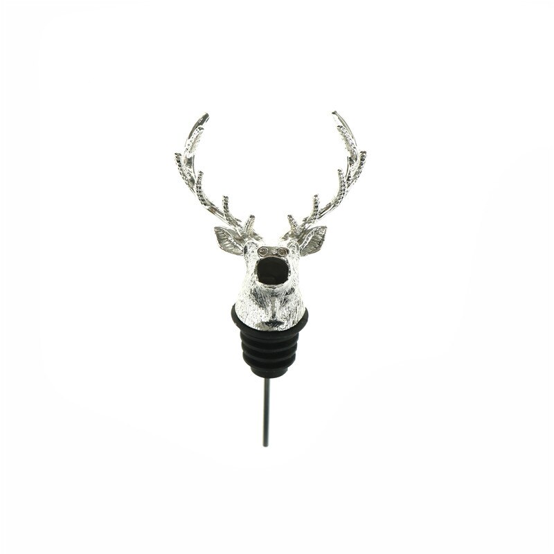 1Pcs Wijn Fles Sealer Kurk Schenker Stopper Antler Stag Rode Wijn Herten Hoofd: Default Title