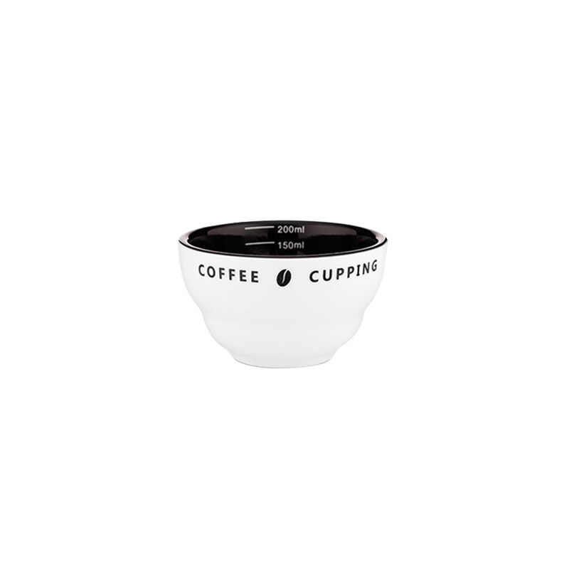 Combinaison de mesure pour tasse à café en céramique, tasse d&#39;évaluation de café en forme de U, bol doseur de 200ml: 1PCS Black