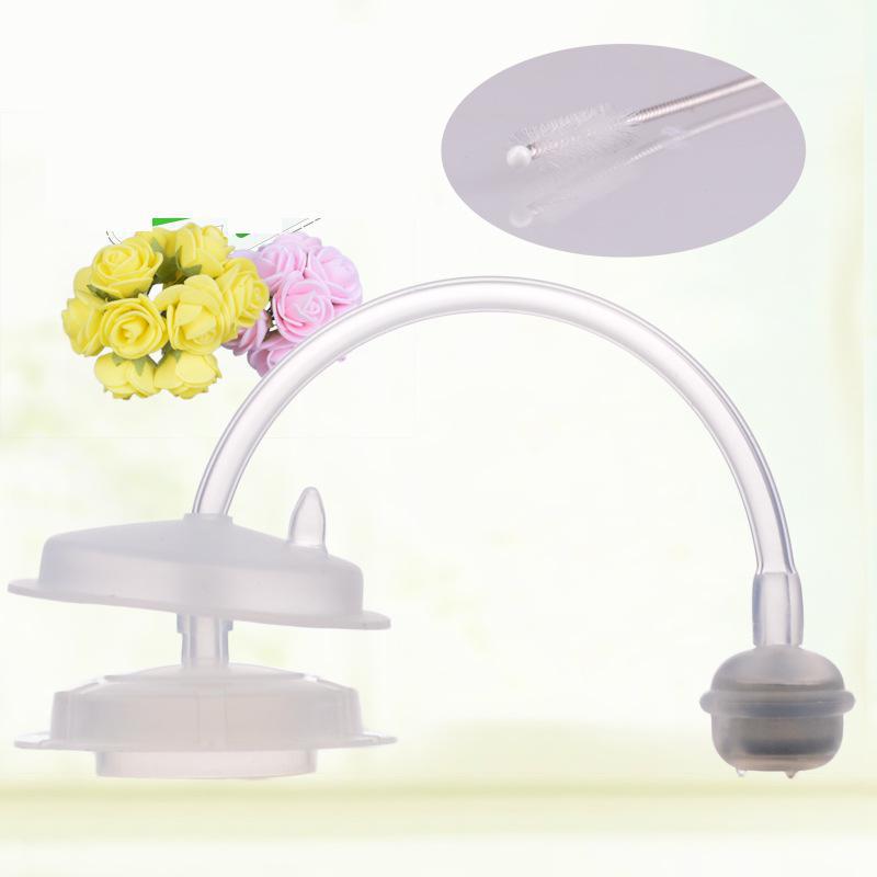 Platube-Grupo de pajita automático con bola de gravedad, cepillo para traje de baño de succión, calibre ancho Universal, accesorios para botellas