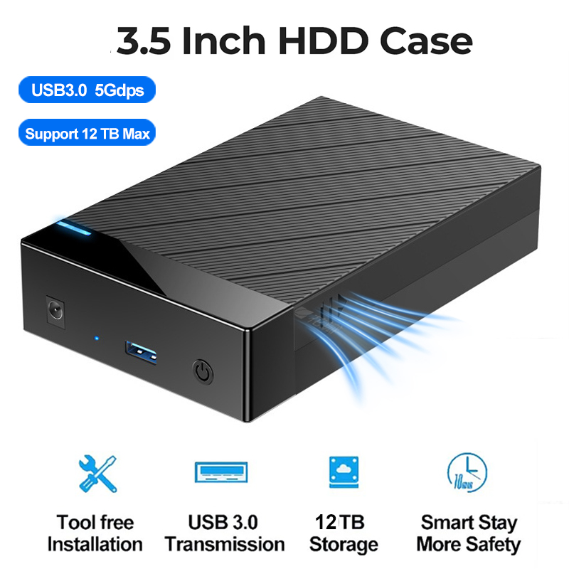 3.5/2.5 inch HDD Case USB 3.0 naar SATA Externe Harde Schijf Reader Ondersteuning 12TB Harde Schijf Behuizing Hoge snelheid Adapter voor Laptop