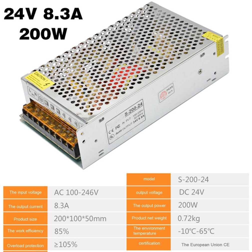 Alimentation à découpage DC24V 1A 2A 2.5A 3A 4.5A 5A 6.5A 8.3A 10A 12.5A 15A 16.5A AC 220V à DC24V AC-DC 24V pour 24V LED Bande