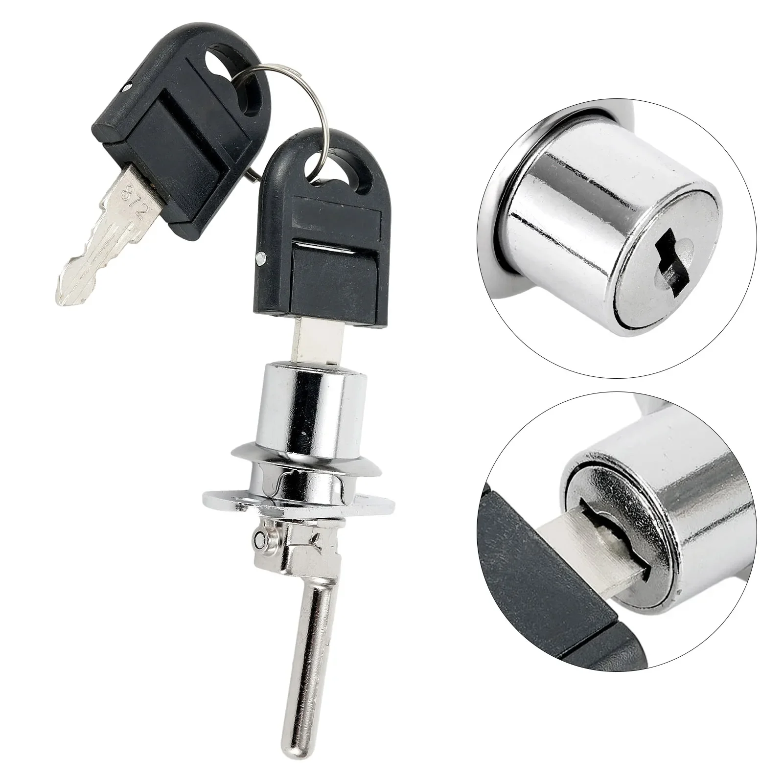 16/19mm Cabinet Lock Cam Cylinder Triple Lock With 2 Keys Desk Cabinet Drawer Front Lock Zinc Alloy Safety Lock Hardware