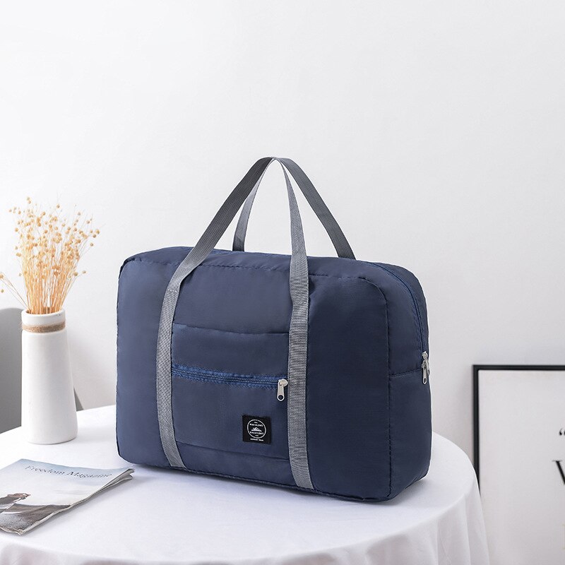 Sac de voyage lvcky, sac de rangement portable, capacité pliable, grande poignée, adapté aux voyages et au shopping , 4 couleurs: Bleu