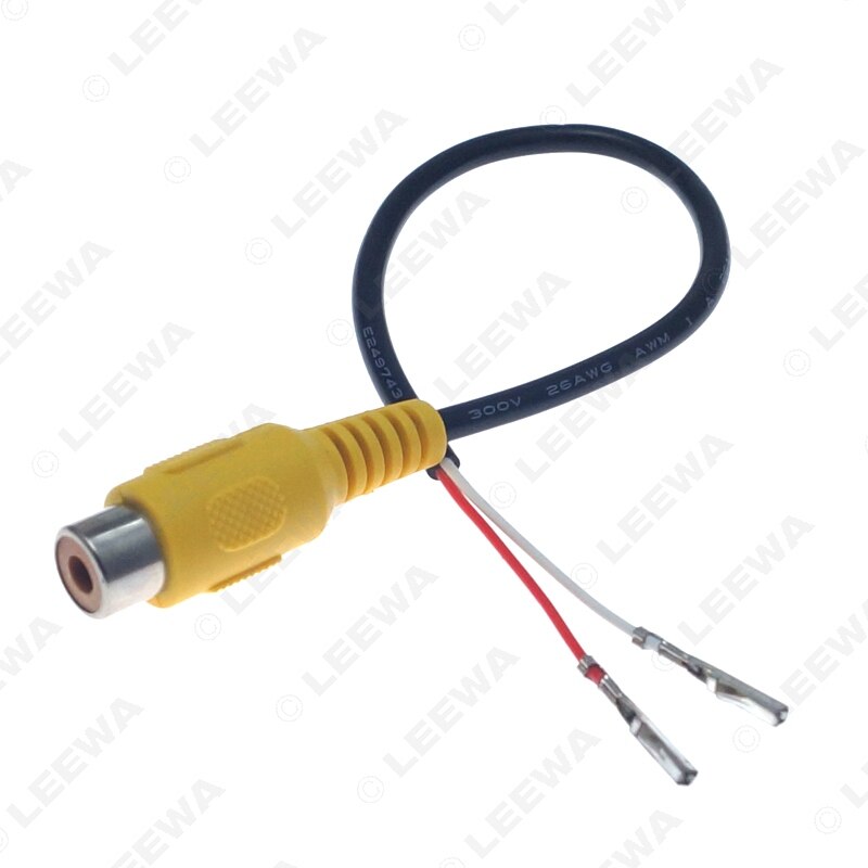 LEEWA RCA Female Connector With Wire Crimp 2-Pin Terminal For DIY Installation #CA6329