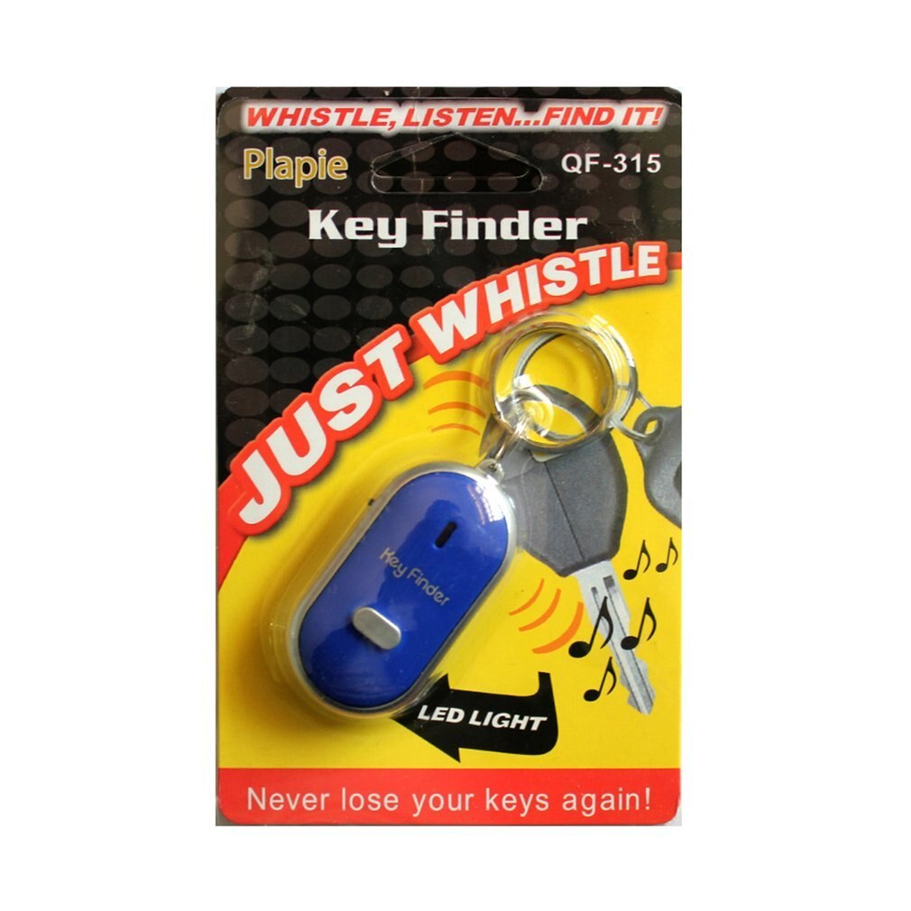 Anti-Lost Key Finder Led Fluitje Knipperende Piepend Geluid Controle Alarm Anti-Verloren Key Locator Finder Tracker Met sleutelhanger: blue