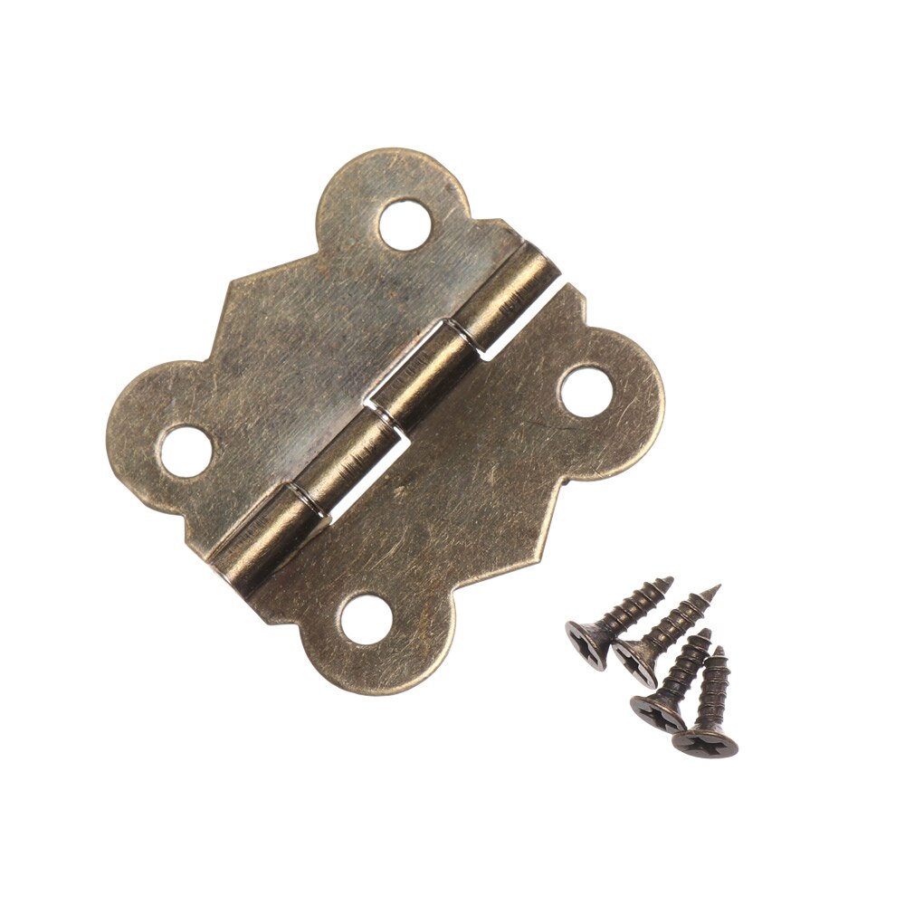 10pcs 180 ° Vlinder Antieke Bronzen Scharnieren Sieraden Houten Doos Wijn Case Decor Scharnier met schroeven Meubels Hardware Meerdere size