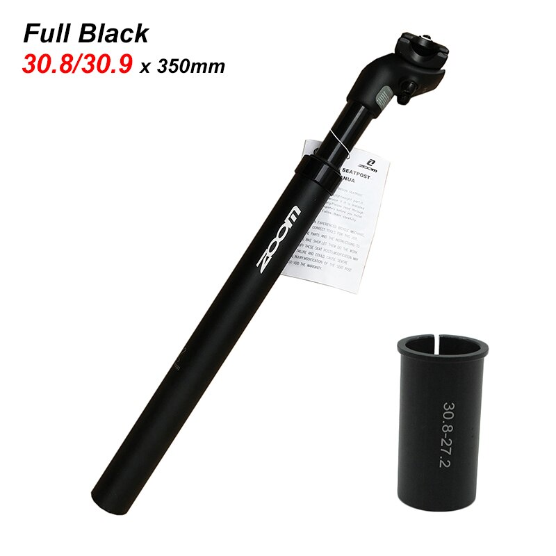 ZOOM Mtb Suspension Telescopic Seatpost Adjustable Seat Post Bike Saddle Rod Aluminum 27.2 Tube tija sillin carbono canote: 30.8x350mm Black