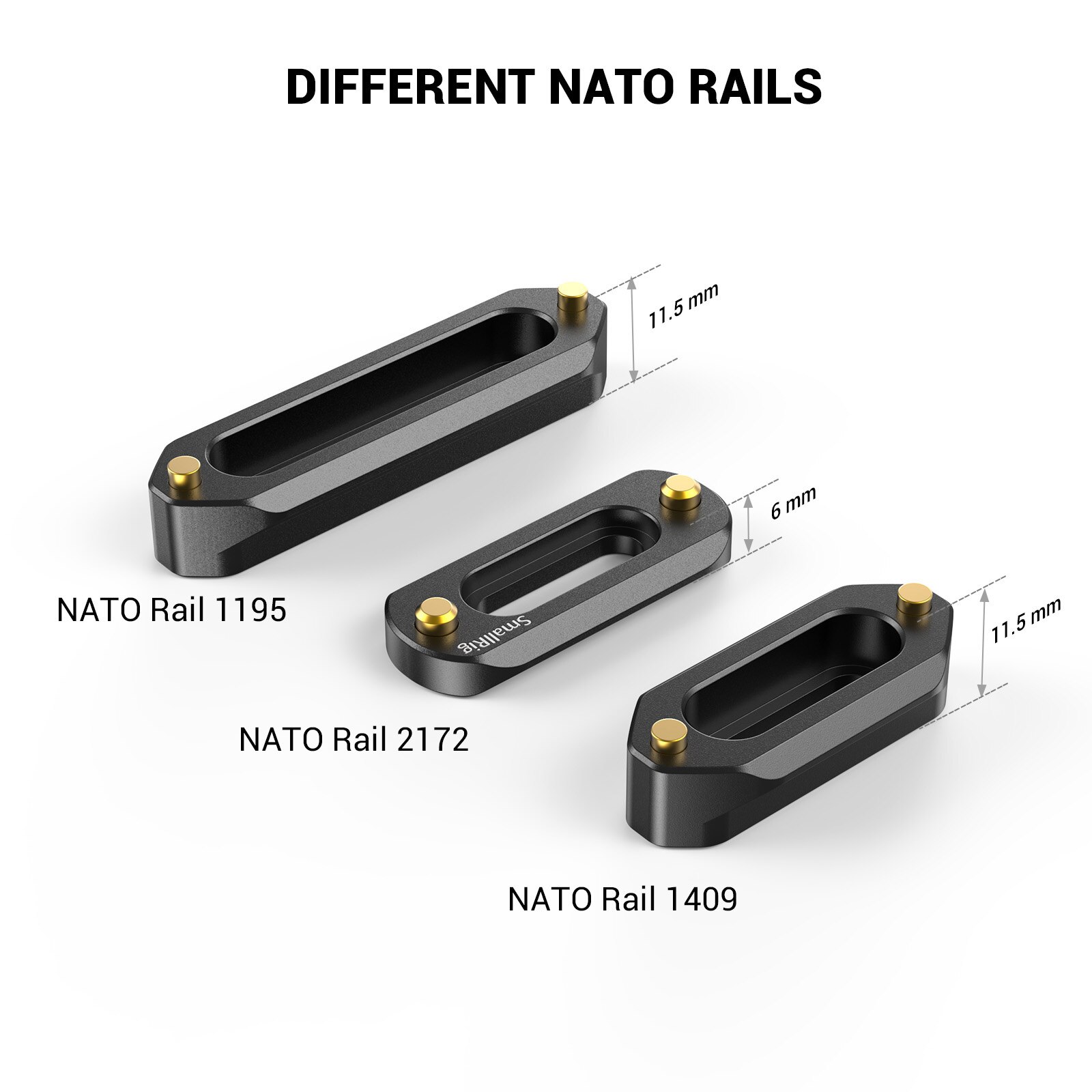 SmallRig DSLR Kamera Anlage Mini schnell Freisetzung nato Schiene (48mm) Für nato Griff EVF befestigen 2172
