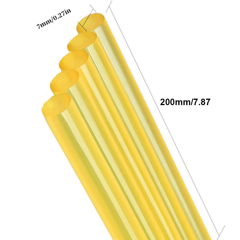 20 st limstift 7*200mm värmeutrustning bil bil reparationsverktyg eva gul färgfri buckla smälta