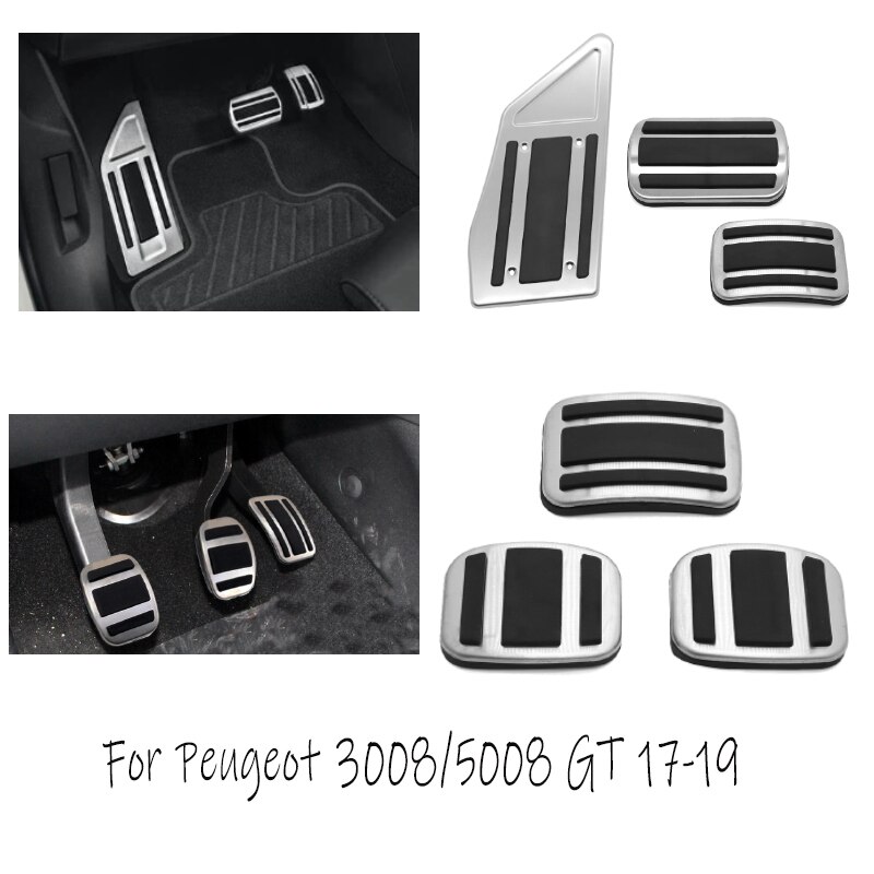 Repose-pied avec couvercle de pédale pour Peugeot 3008/5008 GT – LHD, accessoires de pédale de frein, tapis