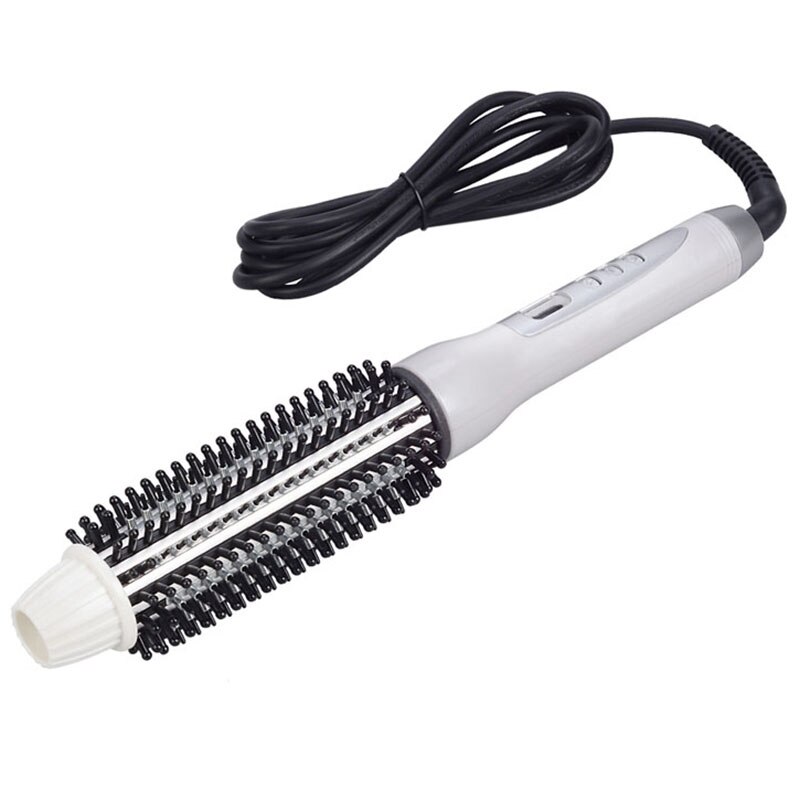 32Mm ue Plug en céramique bigoudi lisseur chaleur chaude peigne électrique Lcd cheveux brosse à friser peigne rond grand