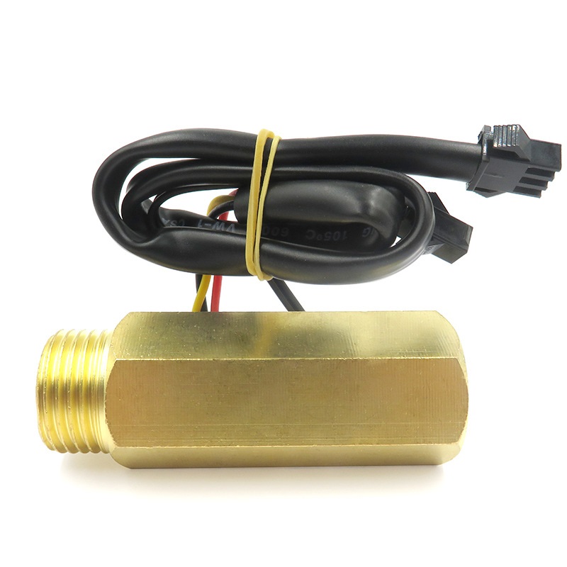 Brass water Hall flow sensor 1/2" YF-B4 NTC rate temperature measurement METER