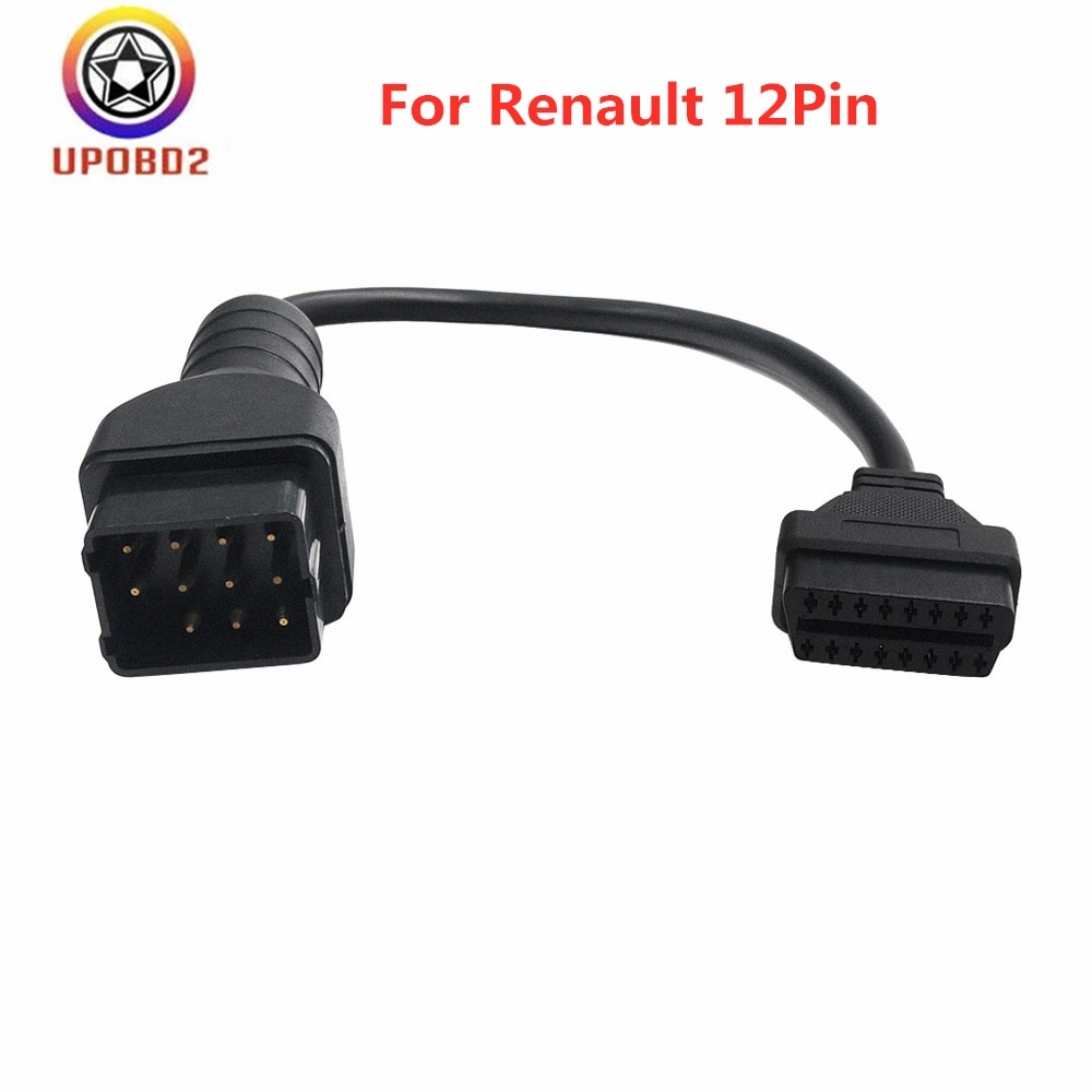 OBD2 Connector For Renault 12Pin to 16Pin Female Adapter obd 2 OBDII Extension Cable For Renault 12 Pin Connector Cable
