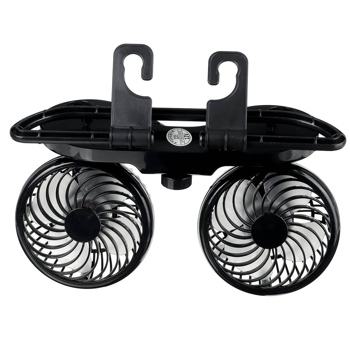 Electric Car Fan With Bracket 12V Electric Car Fan With 360 Degree Rotatable 2 Gear Low Noise Double-headed Cooling Fan: With Bracket