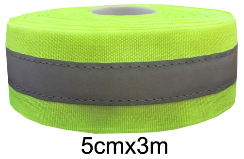 50mm width Fluorescent yellow/Fluorescent Orange Reflective Fabric Sew On safe clothing: yellow 3m