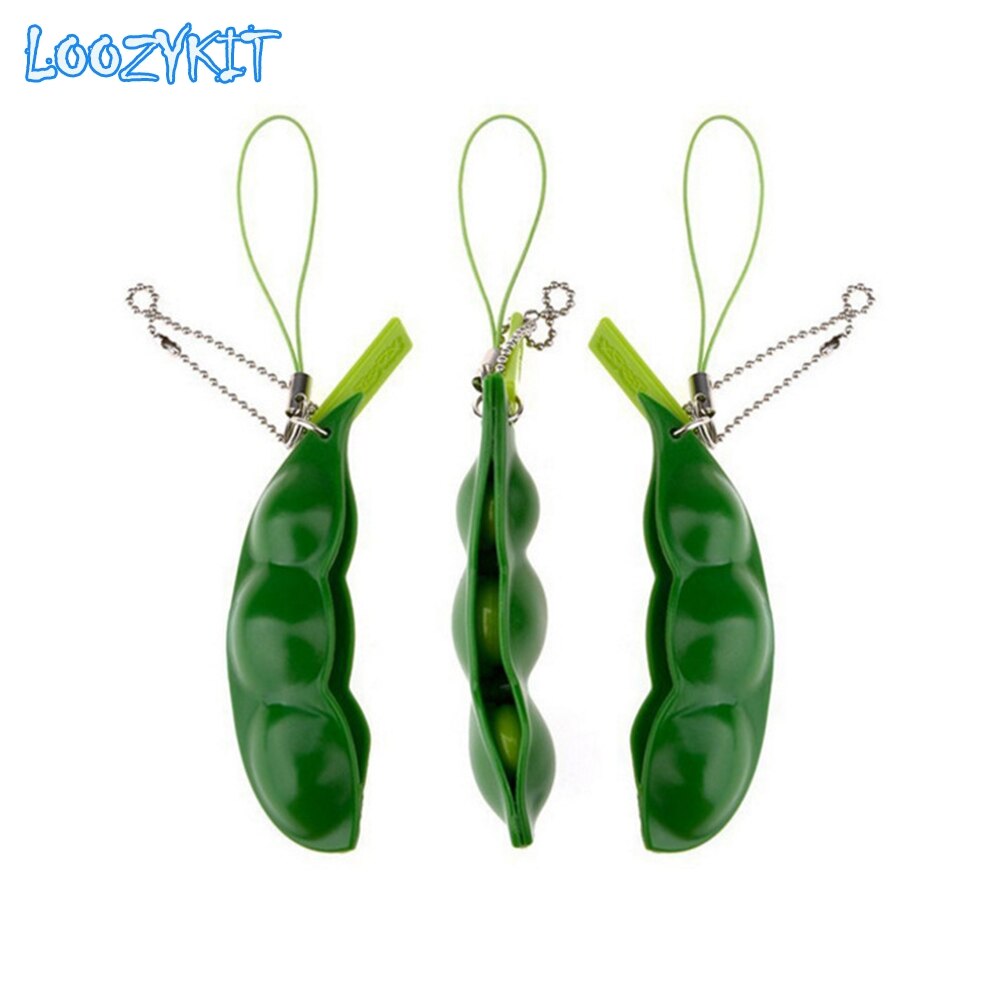 Decompression Edamame Toy Squishy Squeeze Peas Beans Keychain Anti Stress Adult Rubber Boys Xmas Pop It Fidget Stress Toys