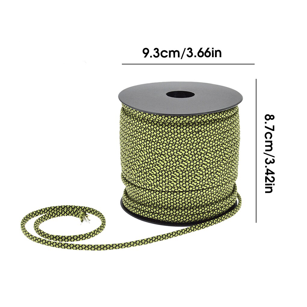Corde paracorde pour plongée sous-marine, 50M, sangle de tente pour parapluie, randonnée, parachutisme: Green Black