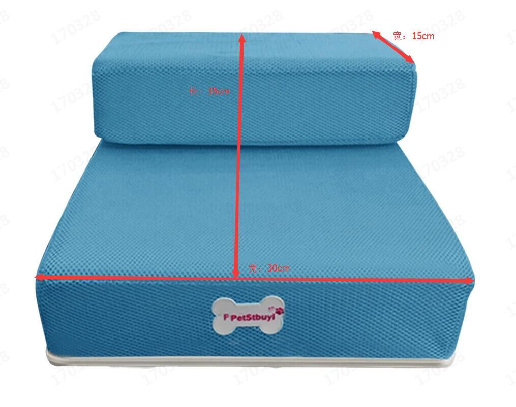 Escalera plegable de malla transpirable para mascotas, cama desmontable para mascotas, rampa para perros, aerodinámico de 2 escalones, perfecto para almacenamiento #4