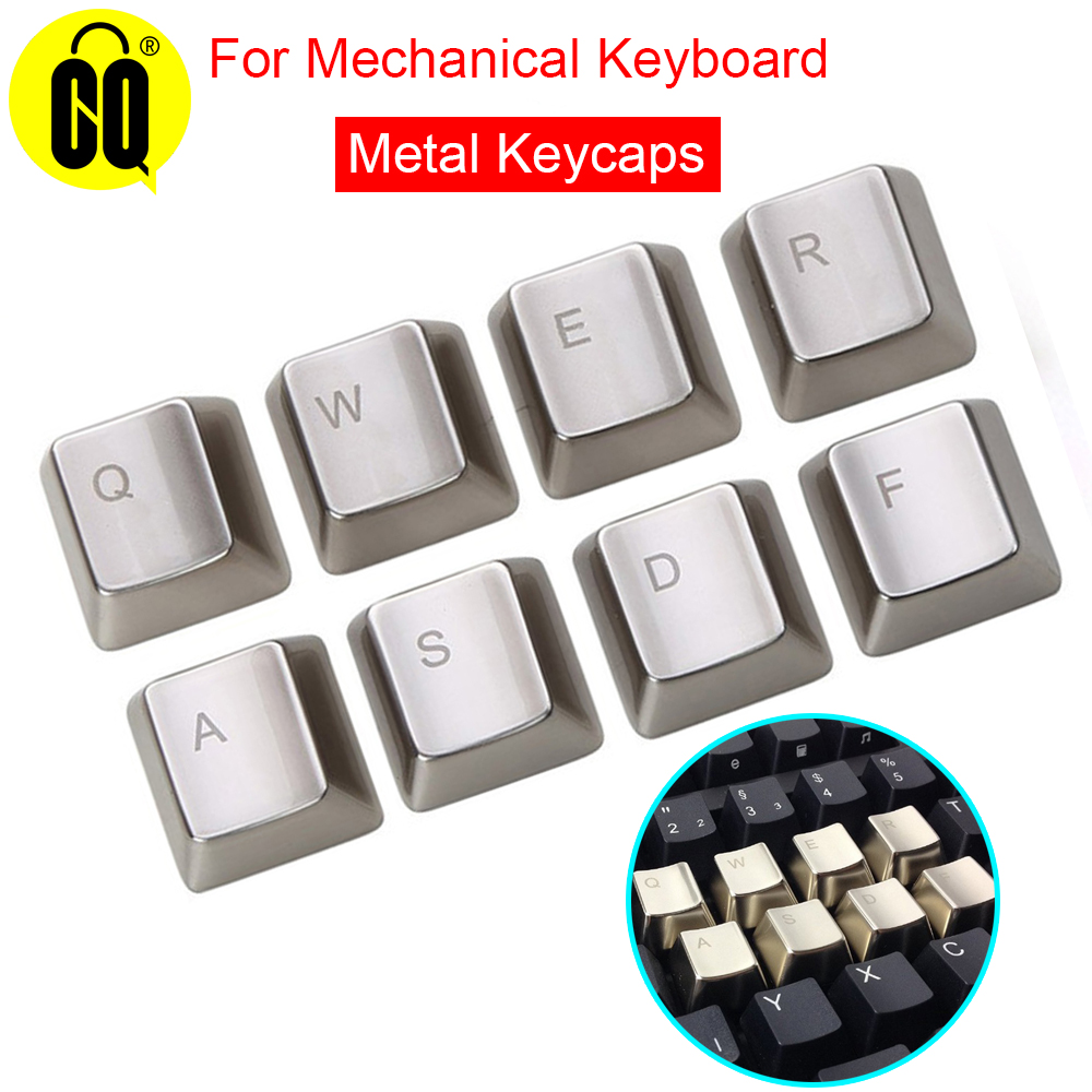 Voor Mechanische Toetsenbord Mx As Zilver/Golden Metal Keycaps Keypress Wasd Qwerasdf Pijl 37key Keycap Set