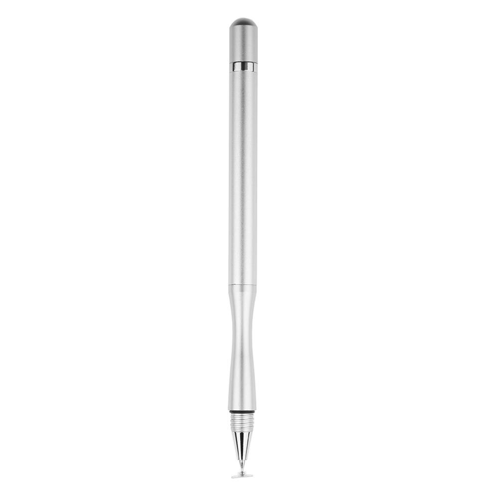 Universal kapacitiv berøringsskærm tegning stylus pen aluminiumslegering skriveassistent pen til iphone ipad smart telefon tablet: Sølv